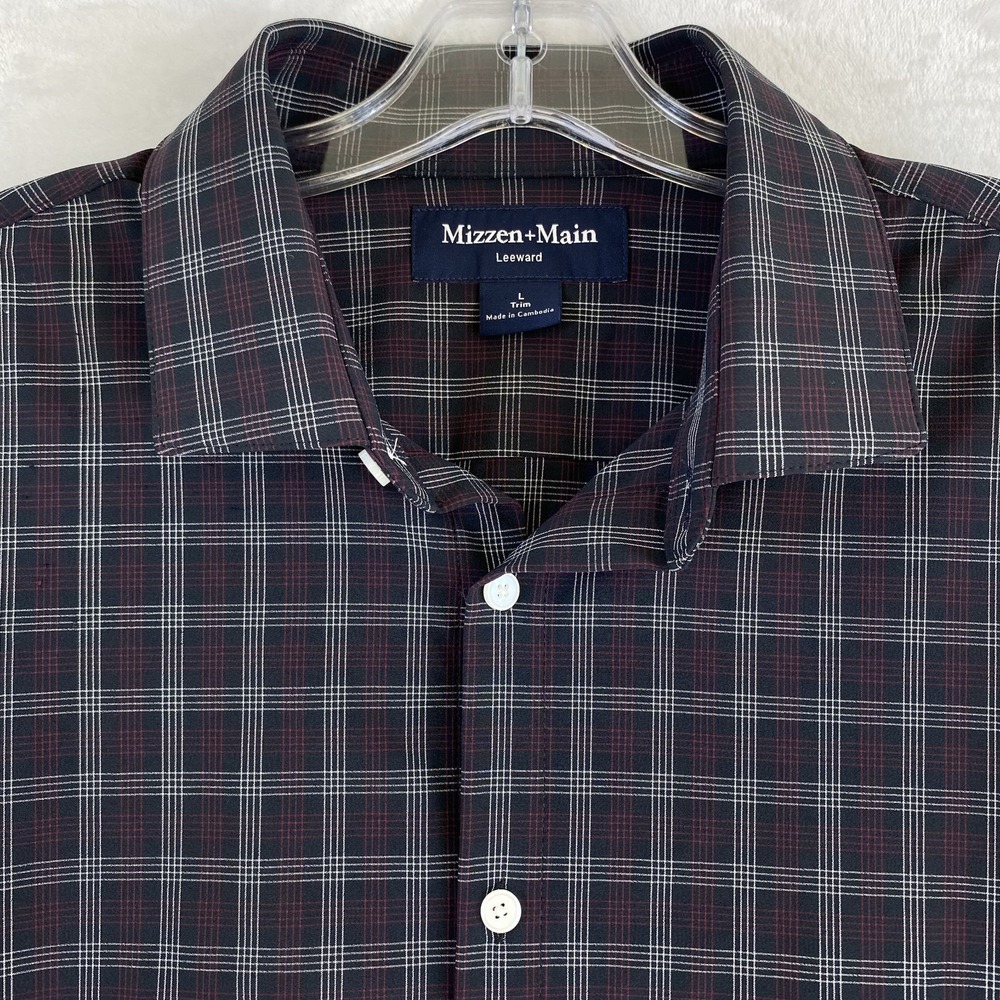 Mizzen + Main Shirt Sz L Plaid Leeward‎ Trim Long Sleeve Button Up Lightweight